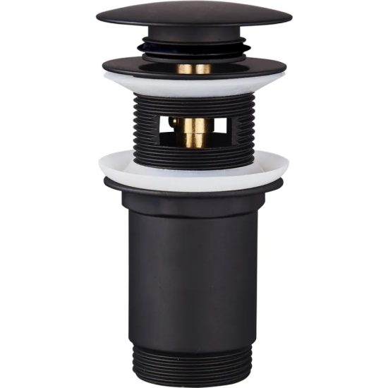 Донний клапан для раковини Koer PW-07-05 1 1/4'' з переливом автоматичний СLICK-СLACK (Колір чорн)