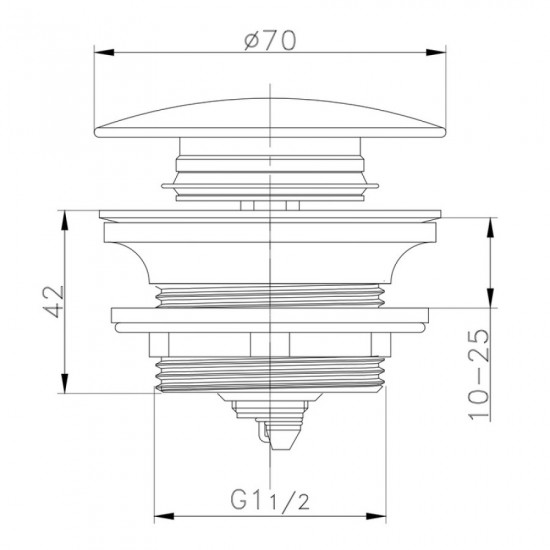 Донний клапан для ванни Zerix BV-08 1 1/2'' автоматичний СLICK-СLACK (Колір хром) (ZX6025)