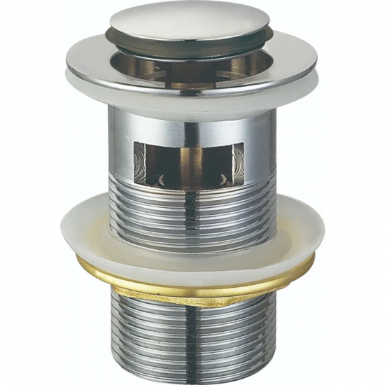 Донний клапан для раковини Koer PW-09-01 1 1/4'' з переливом автоматичний СLICK-СLACK (Колір хром)