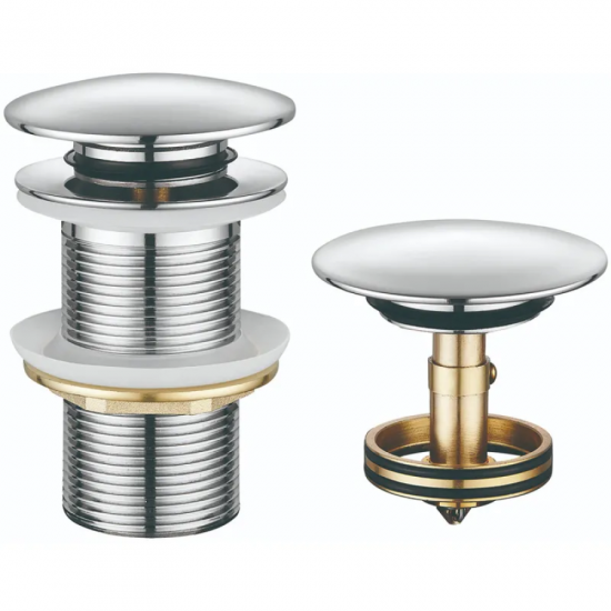 Донний клапан для раковини Koer PW-12-01 1 1/4''  без переливу автоматичний СLICK-СLACK (Колір хром