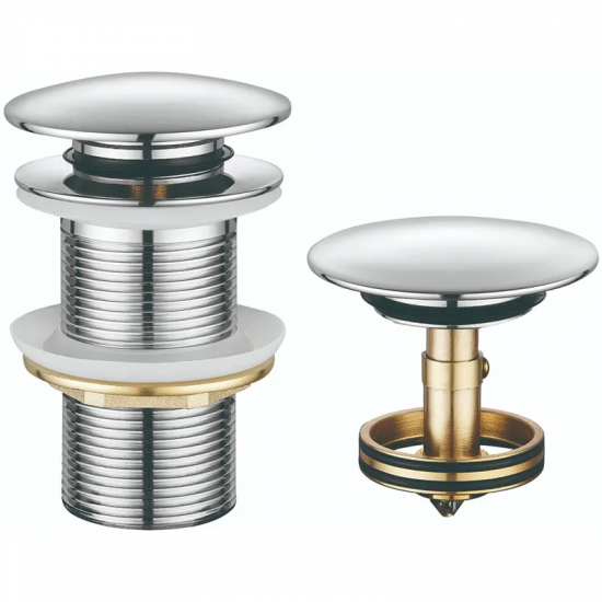 Донний клапан для раковини Koer PW-12-01 1 1/4''  без переливу автоматичний СLICK-СLACK (Колір хром