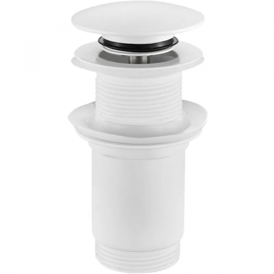 Донний клапан для раковини Koer PW-08-03 1 1/4''  без переливу автоматичнийСLICK-СLACK (Колір білий