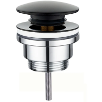 Донный клапан для раковины Zerix BV-03 BLACK 1 1/4'' универсальный (с/без перел) CLICK-СLACK (Колі