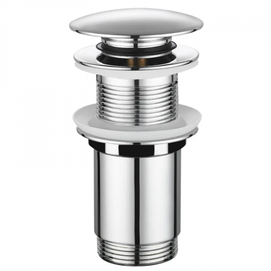 Донний клапан для раковини Koer PW-08-01 1 1/4''  без переливу автоматичний СLICK-СLACK (Колір хром