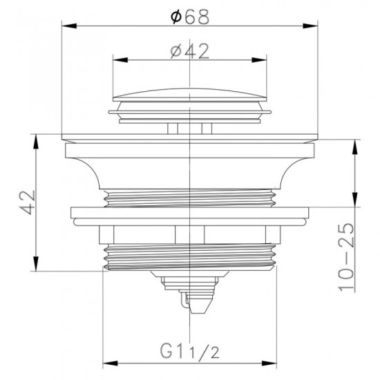 Донний клапан для ванни Zerix BV-07 1 1/2'' автоматичний СLICK-СLACK (Колір хром) (ZX6024)