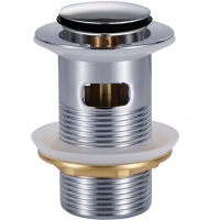 Донний клапан для раковини Zerix BV-05 1 1/4'' з переливом автоматичний СLICK-СLACK (Колір хром) (Z