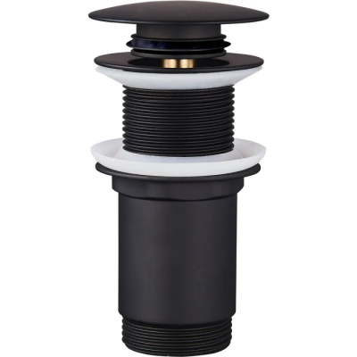 Донний клапан для раковини Koer PW-08-05 1 1/4''  без переливу автоматичний СLICK-СLACK (Колір чорн