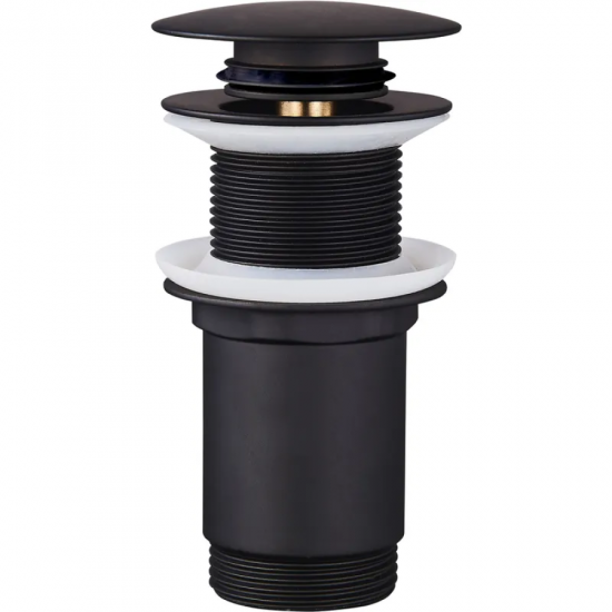 Донний клапан для раковини Koer PW-08-05 1 1/4''  без переливу автоматичний СLICK-СLACK (Колір чорн