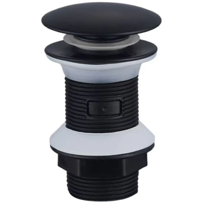 Донний клапан для раковини Zerix BV-02 BLACK 1 1/4''  без переливу автоматичний СLICK-СLACK (Колір