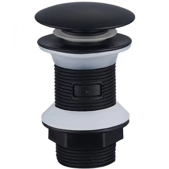 Донний клапан для раковини Zerix BV-02 BLACK 1 1/4''  без переливу автоматичний СLICK-СLACK (Колір