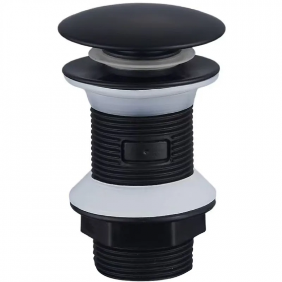 Донний клапан для раковини Zerix BV-02 BLACK 1 1/4''  без переливу автоматичний СLICK-СLACK (Колір