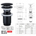 Донний клапан для раковини Zerix BV-01 BLACK 1 1/4'' з переливом автоматичний СLICK-СLACK (Колір чо
