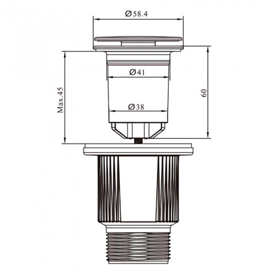 Донний клапан для раковини Mixxus POP-UP-10 1 1/4'' універсальний (з/без перел) СLICK-СLACK (Кол.хр