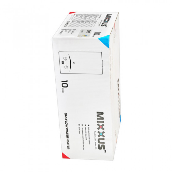 Газовая колонка MIXXUS GWH-0610 BASIC GLASS дымоходная 10 л/мин (панель из стекла с рисунком) (WH0027)