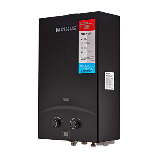 Газовая колонка MIXXUS GWH-0210 BASIC BLACK дымоходная 10 л/мин (цвет черный) (WH0023)