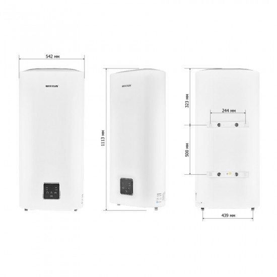 Водонагрівач "Плоский" MIXXUS EWH-10080 FLAT DRY накопичувальний 80 л, сухий тен 2 kW (WH0598)
