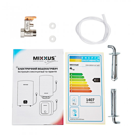 Водонагрівач "Плоский" MIXXUS EWH-09080 FLAT WET накопичувальний 80 л, мокрий тен 2 kW (WH0595)