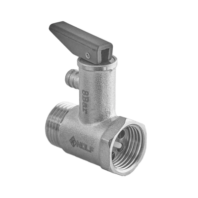 Клапан запобіжний для бойлера Nolf NF.3011 - 1/2" 8BAR (з ручкою) нікельований (NF3248)