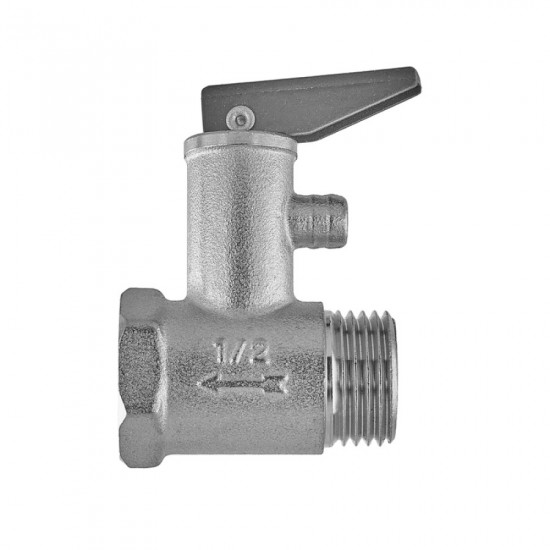 Клапан запобіжний для бойлера Nolf NF.3011 - 1/2" 8BAR (з ручкою) нікельований (NF3248)