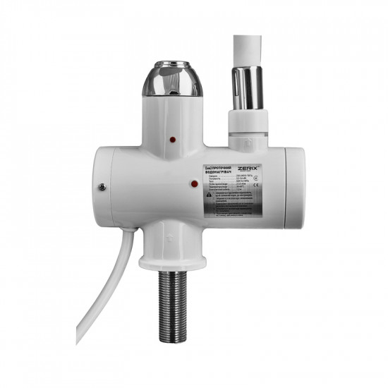 Проточный водонагреватель Zerix ELW21-F-WHITE 3,3 kW силиконовый лейка, на мойку (ZX5859)