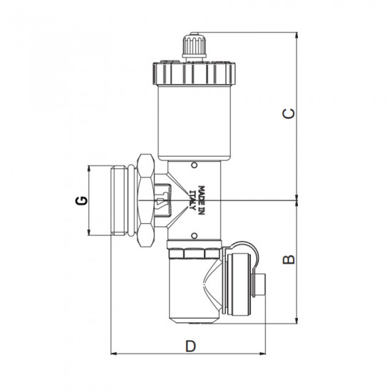Кінцева зливна група Roho R610-100 - 1" (з повітровідвідником) (RO0152)
