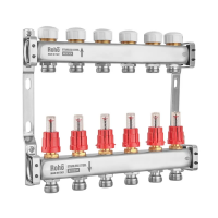Коллектор с расходомером и термостатическими клапанами Roho R804-06M - 1"х 6 вых. (RO1031)