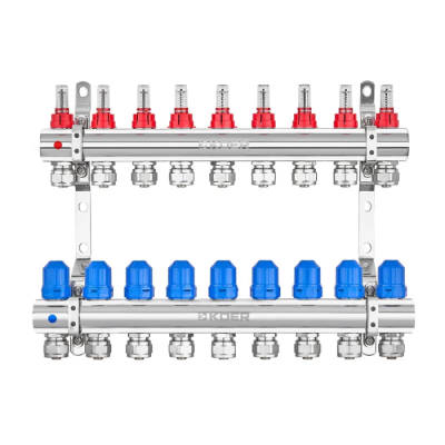 Колекторний блок з витратомірами та євроконусами Koer KR.1210-9 - 1"x9 WAYS (KR5271)