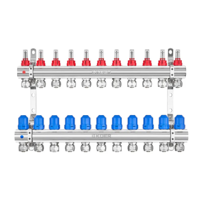 Колекторний блок з витратомірами та євроконусами Koer KR.1210-11 - 1"x11 WAYS (KR5273)