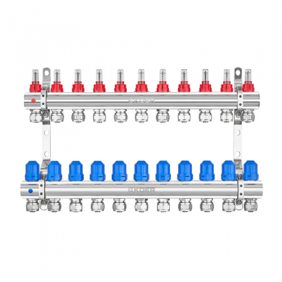 Колекторний блок з витратомірами та євроконусами Koer KR.1210-11 - 1"x11 WAYS (KR5273)