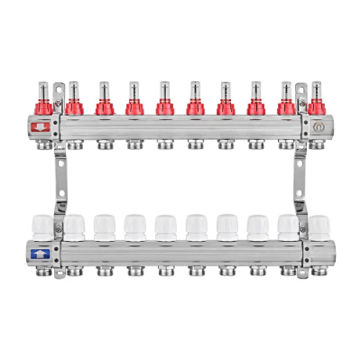 Коллекторный блок с расходомерами EUROPRODUCT EP.B3110-10-1”x10 (корп. латунь) (EP6198)