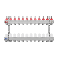 Колекторний блок з витратомірами EUROPRODUCT EP.B3110-12-1”x12 (корп. латунь) (EP6200)