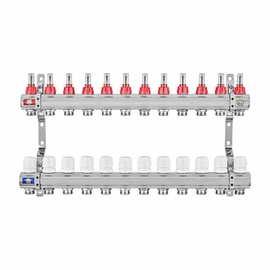 Коллекторный блок с расходомерами EUROPRODUCT EP.B3110-12-1”x12 (корп. латунь) (EP6200)