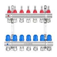 Коллекторный блок с расходомерами и евроконусами Koer KR.1210-7 - 1"x7 WAYS (KR5269)
