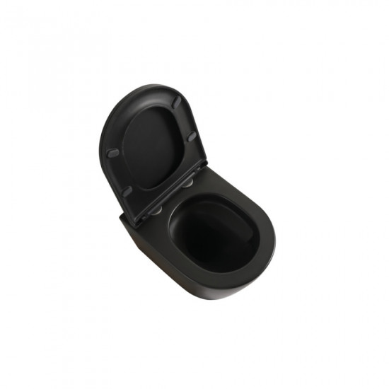 Комплект унітаз з інсталяцією для унітазу Mixxus Premium BEVEL-SET-2101 BLACK система змиву TORNADO