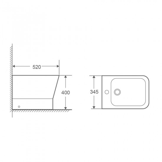 Биде напольное Mixxus Premium STYLE-0601 520х345х395mm (MP6603)
