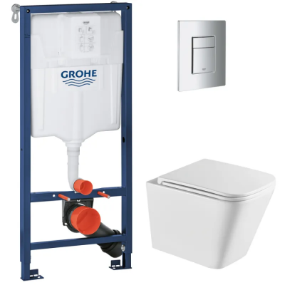 Комплект Grohe Set Унітаз QUADRO-0301-T3 + Інсталяція 38536001 + панель 38732000 (38536001QUADRO030