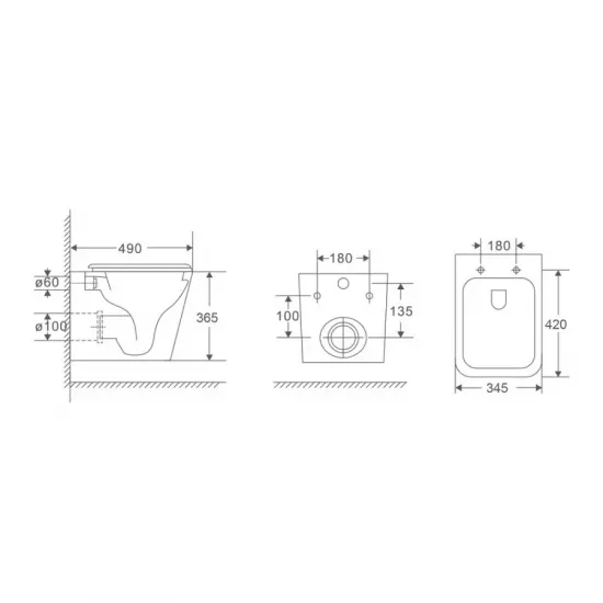 Комплект Grohe Set Унітаз QUADRO-0301-T3 + Інсталяція 38536001 + панель 38732000 (38536001QUADRO030