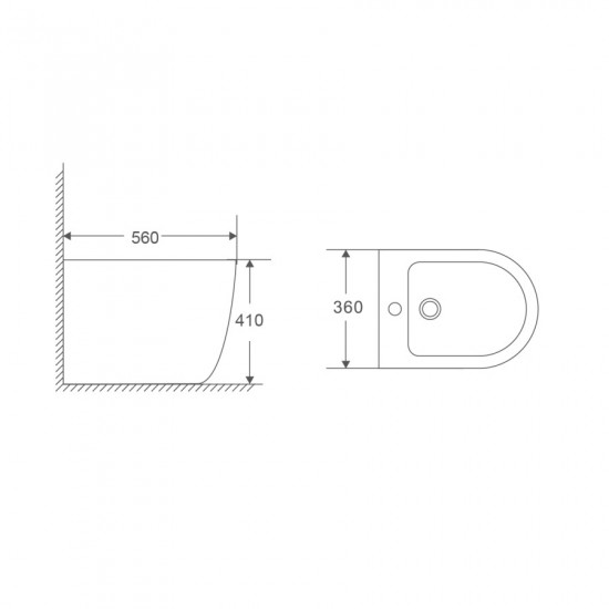 Биде напольное Mixxus Premium ELLIPSE-0601 580х360х410mm (MP6594)