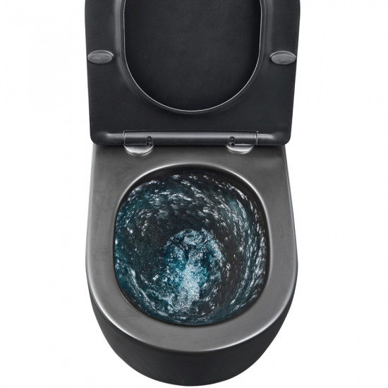 Унітаз підвісний Mixxus Premium ELLIPSE-0303-T3 BLACK 520х365х360mm,система змиву TORNADO 3.0 (MP65