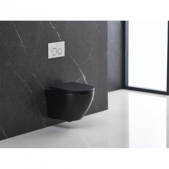 Унітаз підвісний Mixxus Premium ELLIPSE-0303-T3 BLACK 520х365х360mm,система змиву TORNADO 3.0 (MP65