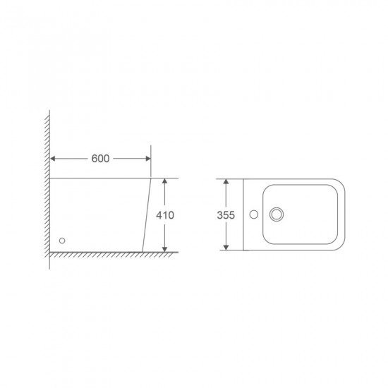 Биде напольное MIXXUS PREMIUM QUADRO-0601 600х355х410mm (MP6589)