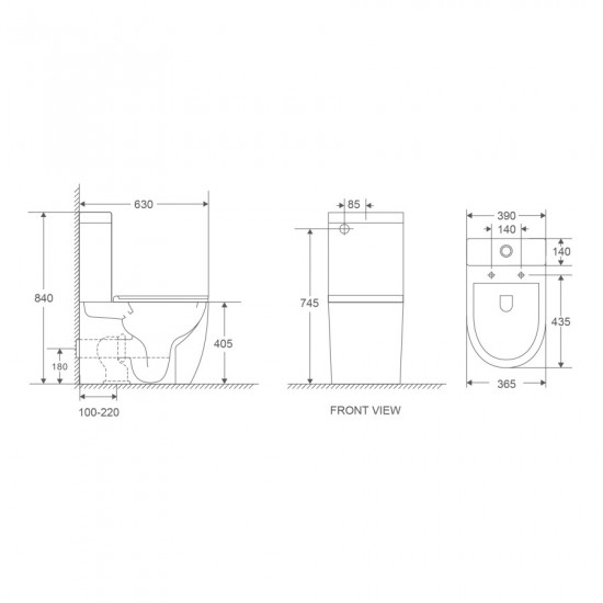 Унітаз-компакт Mixxus Premium Ellipse-0401-T1 630x390x840mm, система змиву TORNADO 1.0 (MP6467)