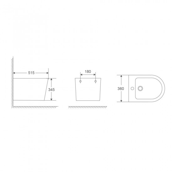 Біде підвісне Mixxus Premium Bevel-0501 515x360x345mm (MP6475)