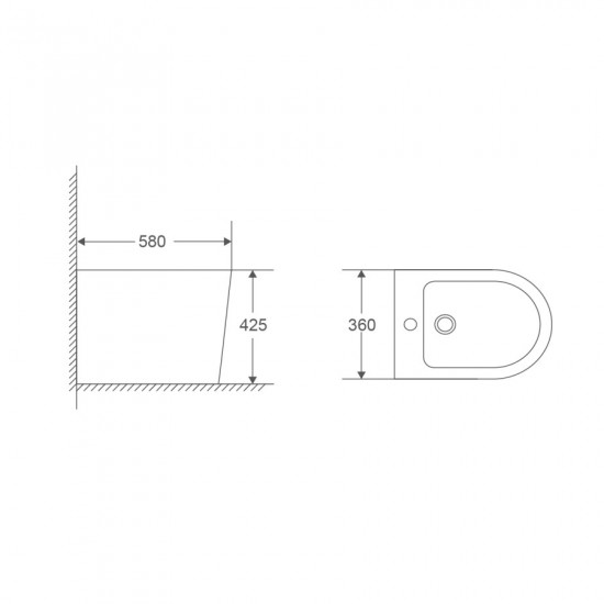 Биде напольное Mixxus Premium BEVEL-0601 580х360х425mm (MP6598)