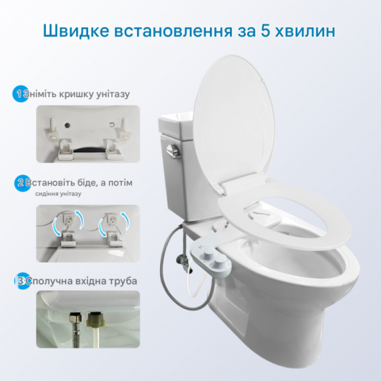 Накладка под крышку унитаза Mixxus Premium TCB-01 Универсальная, с вbuilt-гиеничным душем (MP6)