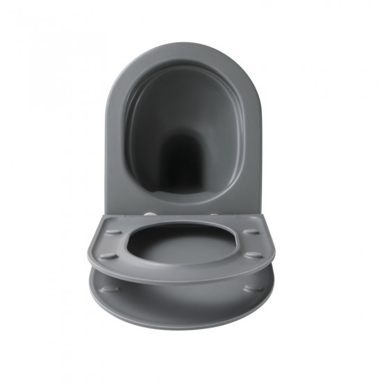 Унітаз підвісний Mixxus Premium TOPPER-0303-R GRAY 495x370x350mm система змиву RIMLESS (MP6657)