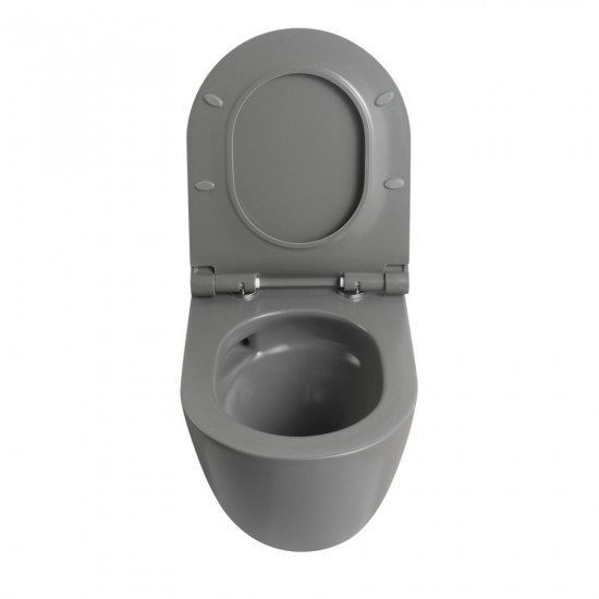 Комплект унітаз з інсталяцією для унітазу Mixxus Premium ELLIPSE-SET-2101 GRAY система змиву TORNAD