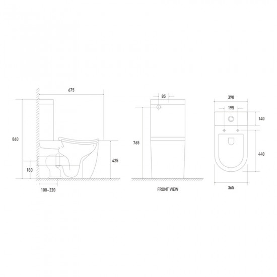 Унітаз-компакт ергономічний Koer TT-0201-T3 675x390x860mm система змиву TORNADO 3.0 (KR5613)