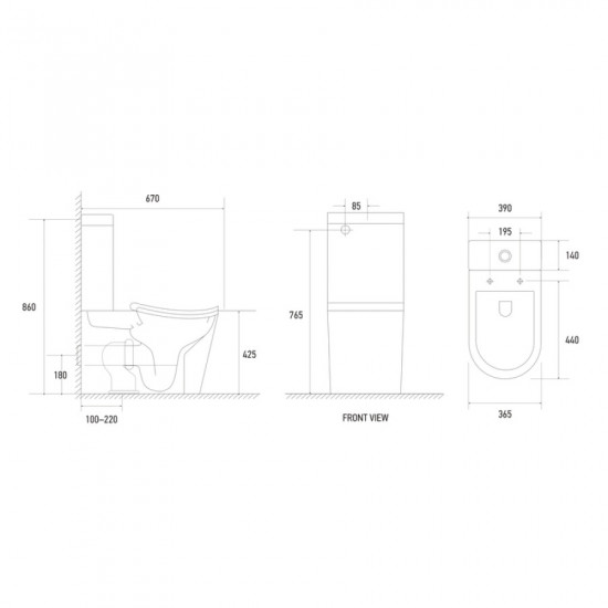 Унітаз-компакт ергономічний Koer TT-0202-T3 670x390x860mm система змиву TORNADO 3.0 (KR5614)