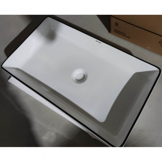 Раковина накладна Mixxus Premium QUADRO-0107 EDGE BLACK 600х340х110mm (MP6521)